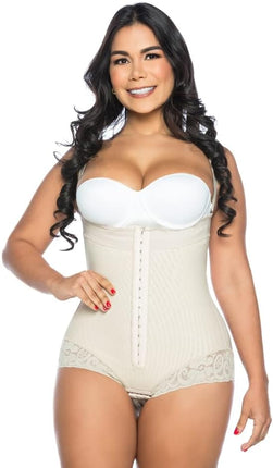 Strapless body shaper with lace. Assorted colors (Beige, S)
