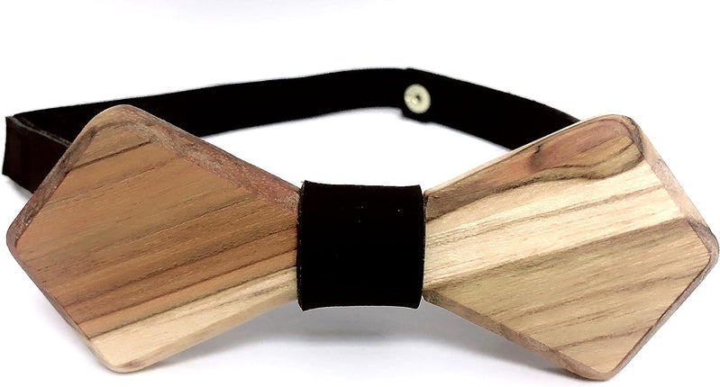 Wooden Bow Ties - Unique Handmade Design (Ash Wood, Black)
