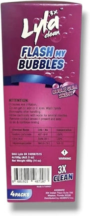 LYLA 3X Flash My Bubbles Foaming Toilet Bowl Cleaner – 4 Pack, Bubble Gum Scent
