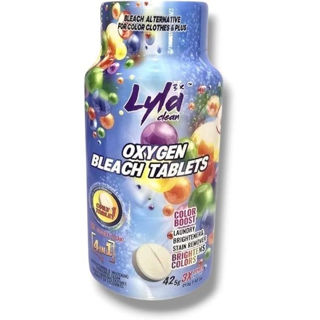 LYLA 3X Oxygen Bleach Tablets – 42 Count, Color-Safe Laundry Stain Remover & Brightener