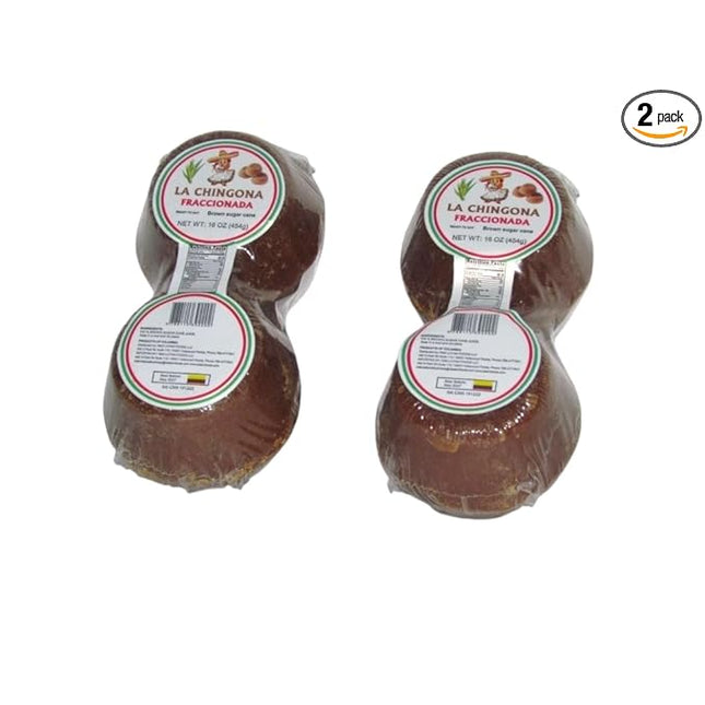 CHINGONA Colombian Panela Sugarcane, 100% Natural Unrefined, Whole Brown Sugarcane (2-Pack of 16 oz Fractions)