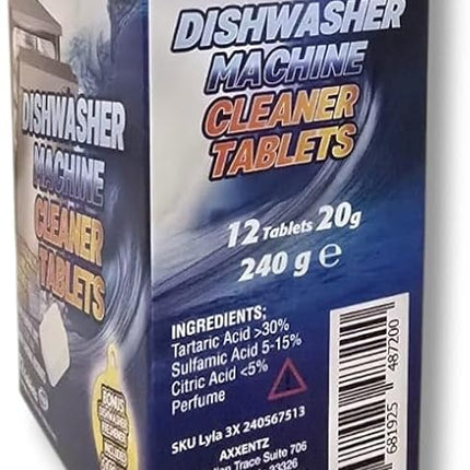 LYLA 3X Dishwasher Cleaner Tablets – 12 Pack, Deep Cleaning & Descaling