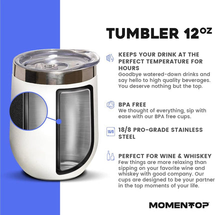 Tumblers for Drinks and Cocktails  White 12 oz