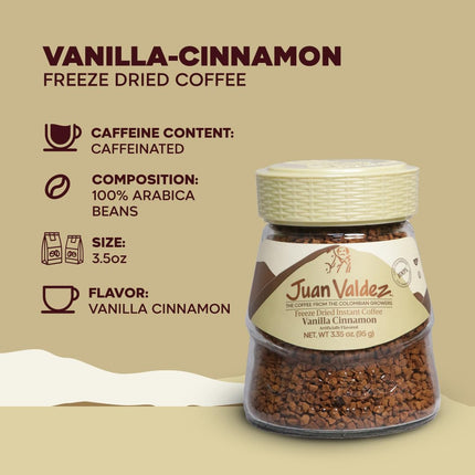 Juan Valdez Vanicanela Freeze Dried Coffee 3.5 OZ liofilizado