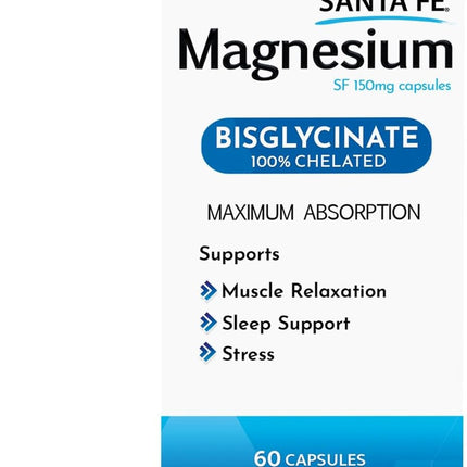 Blue Whale Dietary Magnesium (Bisglycinate) 100% Chelated - Maximum Absorption, Supplement to Support: Stress Relief, Sleep, Heart Health, Nerves, Muscles & Metabolism, 60 Capsules (150 mg)