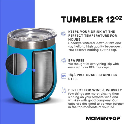 Tumblers for Drinks and Cocktails azul 12 oz