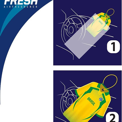Sport Fresh Car Air Freshener – Soccer Jersey – Brasil Vanilla Black