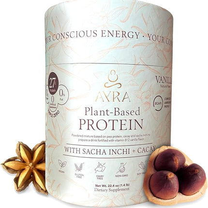 AYRA Proteína natural de sabor a vainilla a base de plantas con sacha Inchi + cacay