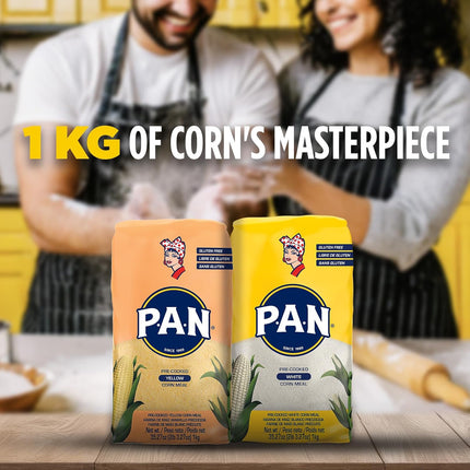 P.A.N. White Corn Meal – Pre-cooked Gluten Free and Kosher Flour for Arepas (2.2 lb/Pack of 1)