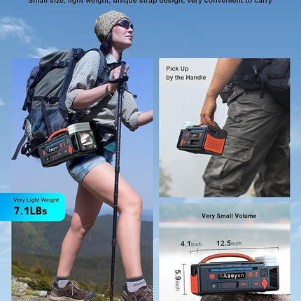 300W Portable Power Station, 296Wh Solar Generator with 100W USB-C Input and Output, Night Light and LED Flashlight,