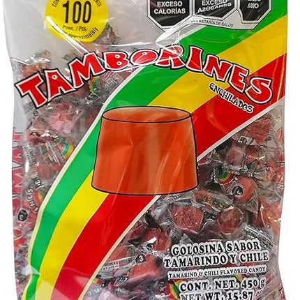 Tamborines Enchilados - Caramelo caliente mexicano 100 piezas