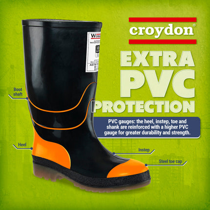 Workman Safety Waterproof Black "Steel toe cap"