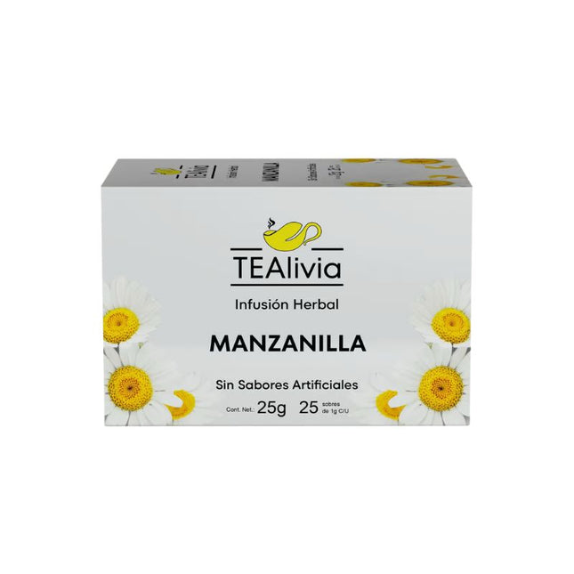 TEAlivia Chamomile Herbal Tea | 25 Tea Bags | Caffeine-Free Relaxing Infusion