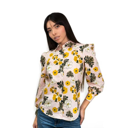 ALESIA DESIGNS. Cotton Long Sleeve Printed Shirt (M/L)