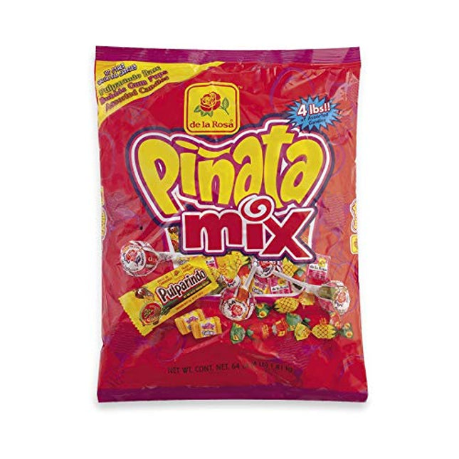 De La Rosa Dulces Mexican Candy 4 lb Pinata Mix Filler and 2 Mazapan with Chocolate Pockets (2)