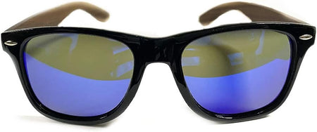 Fento Wooden Handmade Sunglasses, Bamboo Arms. Assorted Styles (BLUE)