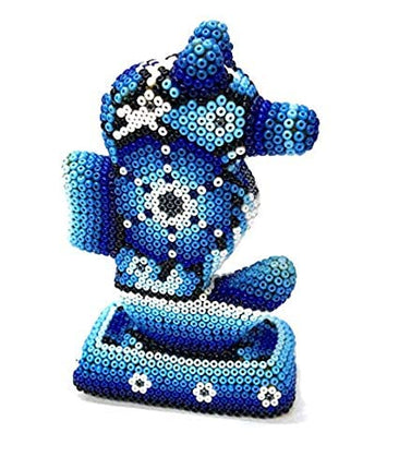 SERENDIPIA Animales Huichol hechos a mano con cuentas de arte mexicano original (tortuga, ballena, delfín, burro, serpiente, rana, pez, loro) (delfín)
