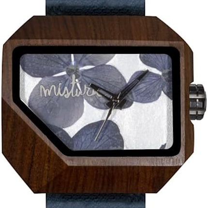 Mistura Juno Flower Watch, Relojes de Madera, Flores Reales, Relojes Hechos a Mano, Diseño Juno (Flores Nocturnas Negras)