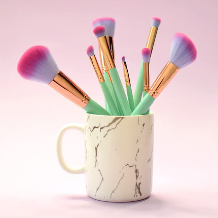 Lula Makeup Brushes Kit - Foundation, Concealers, Eye Shadows, Make up, Eyeliner Brushes. (9 Pcs Boreal)