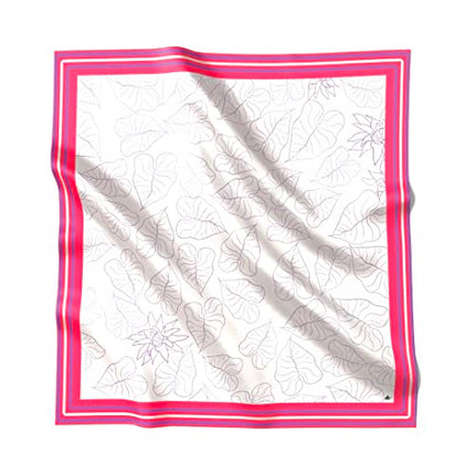 ALESIA DESIGNS. Scarf in hand-solled 100% silk. Hand Illustrated by Alesia Nava. Assorted Styles (Araguaney Pink)
