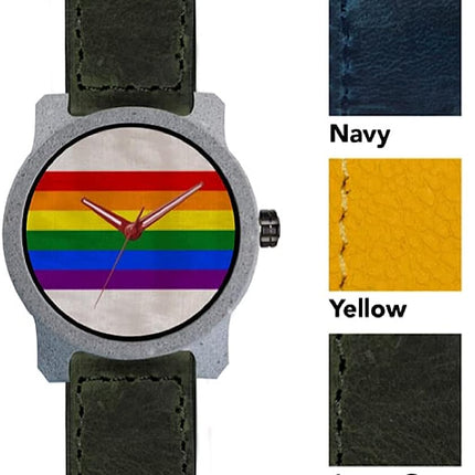 Mistura Pride Watches Handmade Watches, Concrete Watches, Switch and Match Straps. (Smoke Combo)