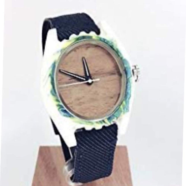 Mistura Wooden Watch Brooklyn Design, Fabric Watchband. (White)