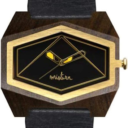 Reloj de Madera Mistura Infinite, Hecho a Mano (Oro Negro Negro)