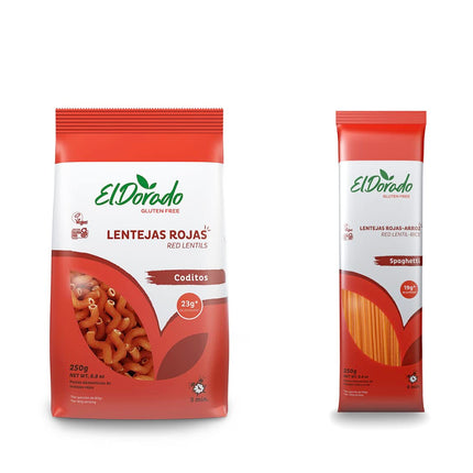 Red Lentil Pasta, Elbows and Spaghetti,