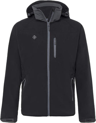 Izas Minto Men's Hooded Softshell Jacket (Large, Black/Dark Grey)
