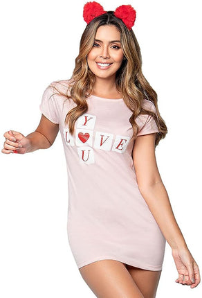 D'LUNAAS Pijama San Valentín 65% poliéster 35% algodón. (as1, alfa, l, regular, regular, San Valentín 29006)