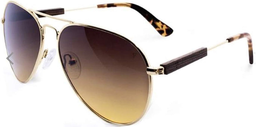 Gafas de sol Fento Chopper Design hechas a mano en metal y madera. Estilos variados (amarillo, teca)