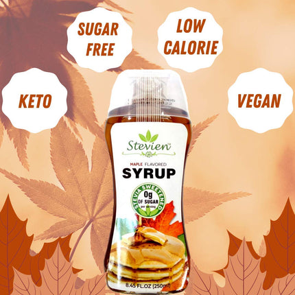 Jarabe de arce Stevien Keto sin azúcar - Vegano - Bajo en carbohidratos - Sin gluten - Bajo en calorías - Endulzado con Stevia orgánica (3)