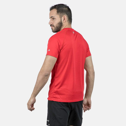 Camiseta Técnica Hombre Izas Creus II de Manga Corta Tejido Tecnología Dry y Coolspeed. 100% poliéster. Rojo