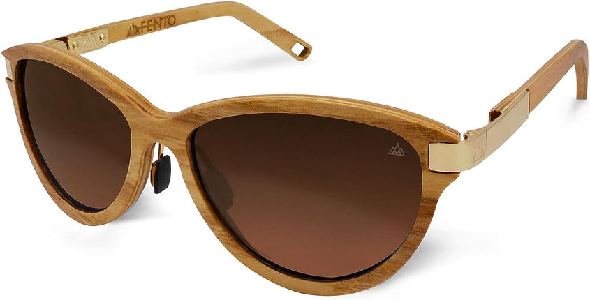 Fento GAFAS DE SOL DE MADERA LEGA (Ceniza, Marrón)