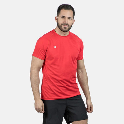 Camiseta Técnica Hombre Izas Creus II de Manga Corta Tejido Tecnología Dry y Coolspeed. 100% poliéster. Rojo
