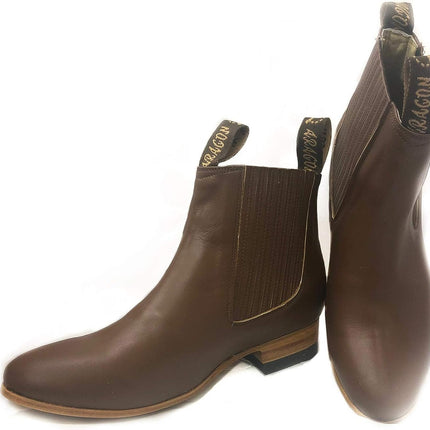 ARAGON CHELSEA BOOTS, Ankle Leather Boots, Men’s Boots. CLASSIC MODEL. (US MEN 12, COGNAC)