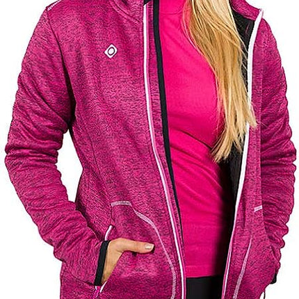 Izas Guara Women's Hooded Fleece Jacket (Large, Fuchsia/Black)