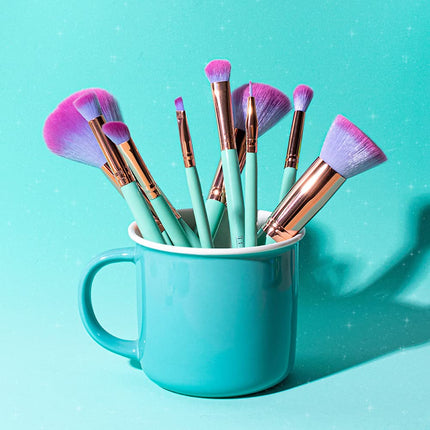 Lula Makeup Brushes Kit - Foundation, Concealers, Eye Shadows, Make up, Eyeliner Brushes. (9 Pcs Boreal)