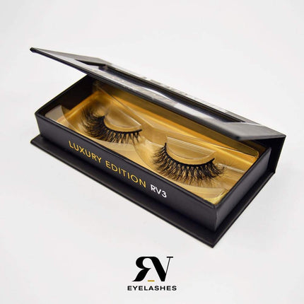 Pestañas Profesionales Mink, pestañas naturales, pestañas 3D, pestañas reutilizables (Mink RV3)