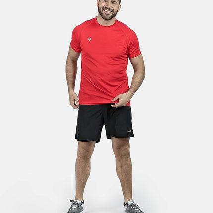 Camiseta Técnica Hombre Izas Creus II de Manga Corta Tejido Tecnología Dry y Coolspeed. 100% poliéster. Rojo