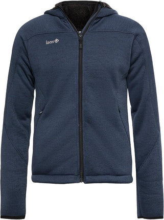 Izas Basender Chaqueta polar con capucha y cremallera completa para hombre (grande, azul luna/negro)