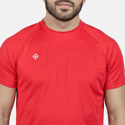 Camiseta Técnica Hombre Izas Creus II de Manga Corta Tejido Tecnología Dry y Coolspeed. 100% poliéster. Rojo