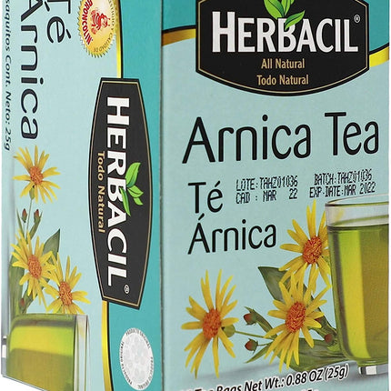 Herbacil Arnica Tea, Caffeine-Free, 3-Pack, 0.88 Oz, 25 Tea Bags per Box (75 Tea Bags)