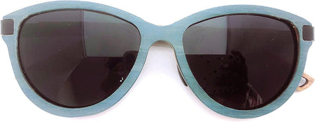 Fento Handmade Woman Man Lega Blue Wood Grey Lenses Design Polarized