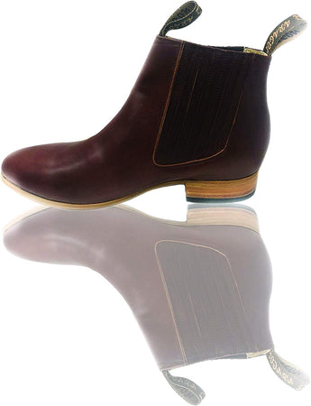 ARAGON CHELSEA BOOTS, Ankle Leather Boots, Men’s Boots. CLASSIC MODEL. (US MEN 10, BURGUNDY)