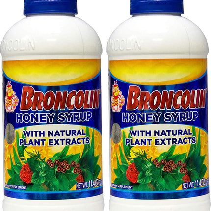 Suplemento dietético de jarabe de broncolina para el resfriado común, 11,4 oz