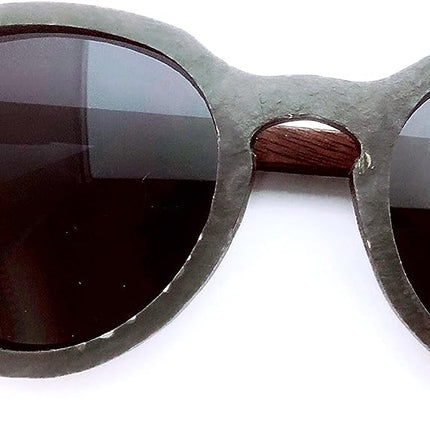 Fento Gafas de Sol Artesanales de Madera Mujer Hombre Diseño Lincoln Lentes Gris Piedra Polarizadas