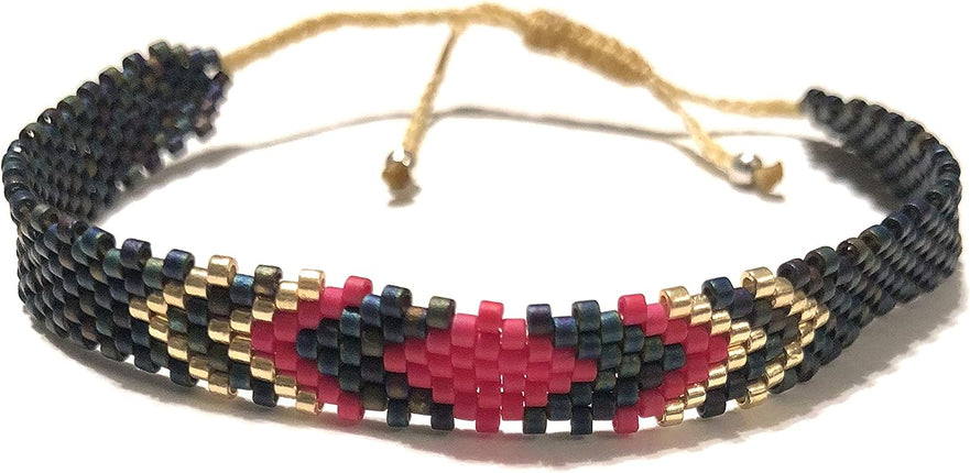 Miyuki Braided Handmade Bracelet, Colorful One Size Fashion Accesorie (DarkBlue)