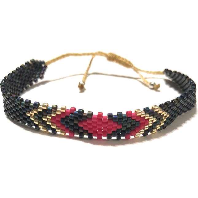 Miyuki Braided Handmade Bracelet, Colorful One Size Fashion Accesorie (DarkBlue)