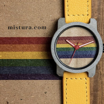 Mistura Pride Watches Handmade Watches, Concrete Watches, Switch and Match Straps. (Smoke Combo)